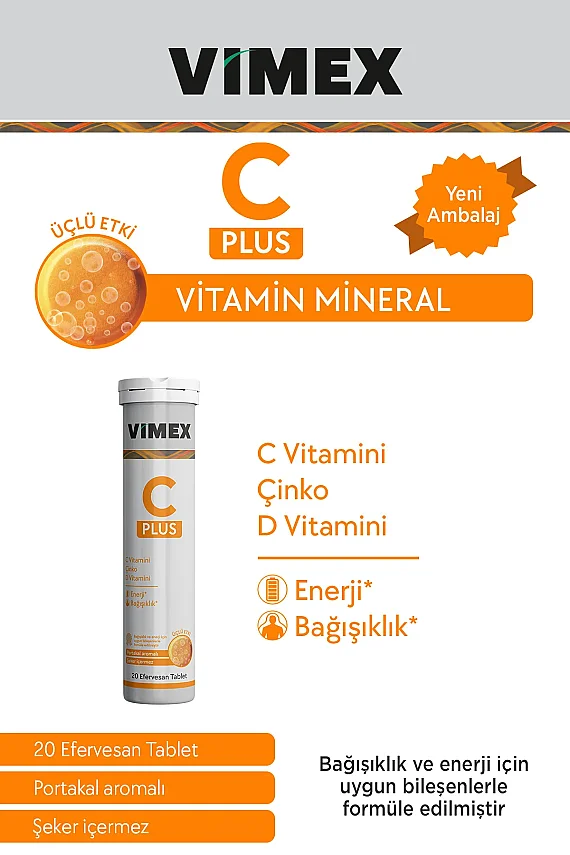 Vimex C Plus Üçlü Etki 20 Efervesan Tablet - 2