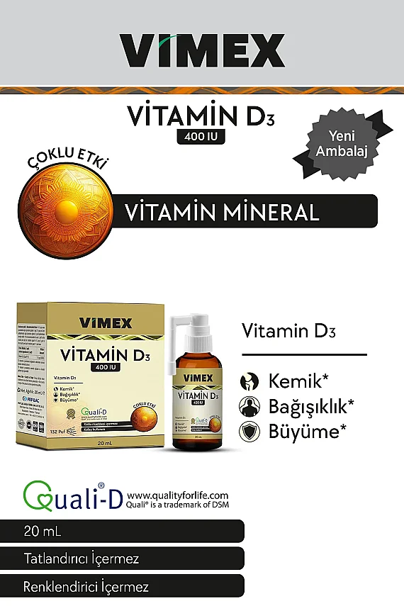 Vimex Vitamin D3 400 Iu 20 Ml Sprey - 132 Puf - 2