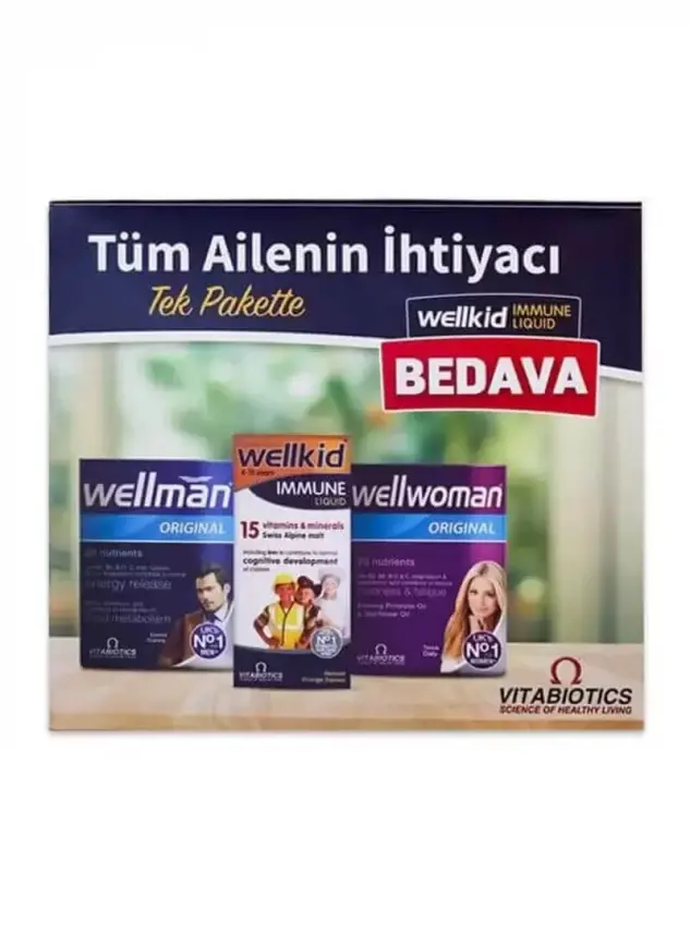 Outlet - Vitabiotics Aile Boyu Paket - Wellwomen + Wellmann + Wellkid - 1