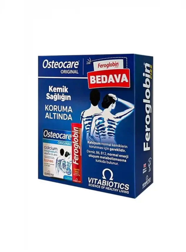 Vitabiotics Osteocare Original 90 Tablet + Feroglobin Fizz 20 Efervesan Tablet - 1