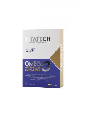 Vitatech 3 in 1 Omega 3 Takviye Edici Gıda 30 Soft Jel - 1