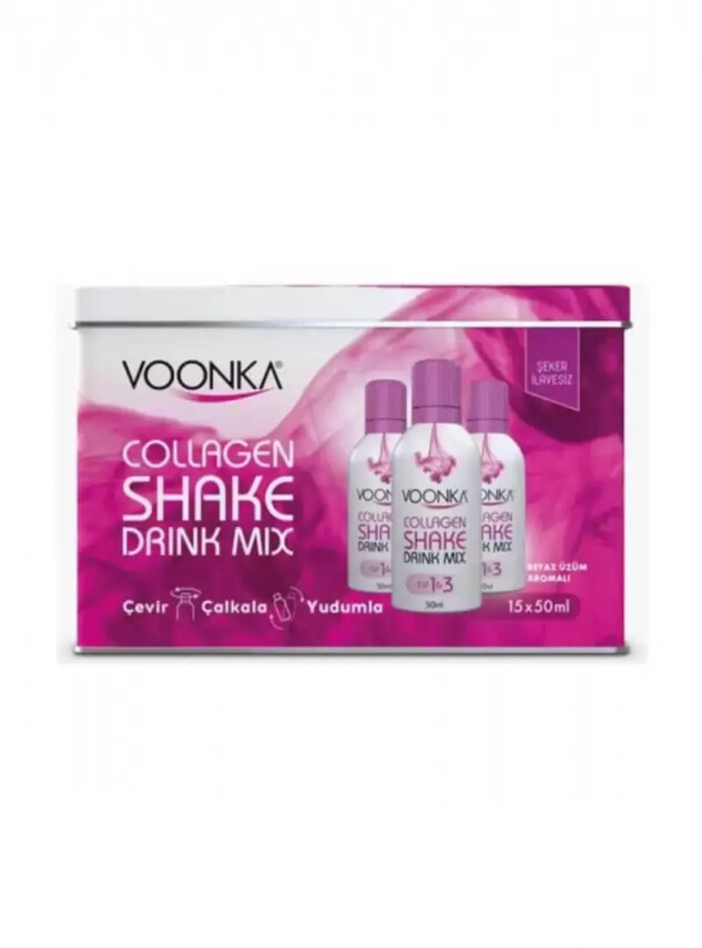 Voonka Beauty Collagen Shake Drink Mix Beyaz Üzüm Aromalı 15x50 ml - Voonka