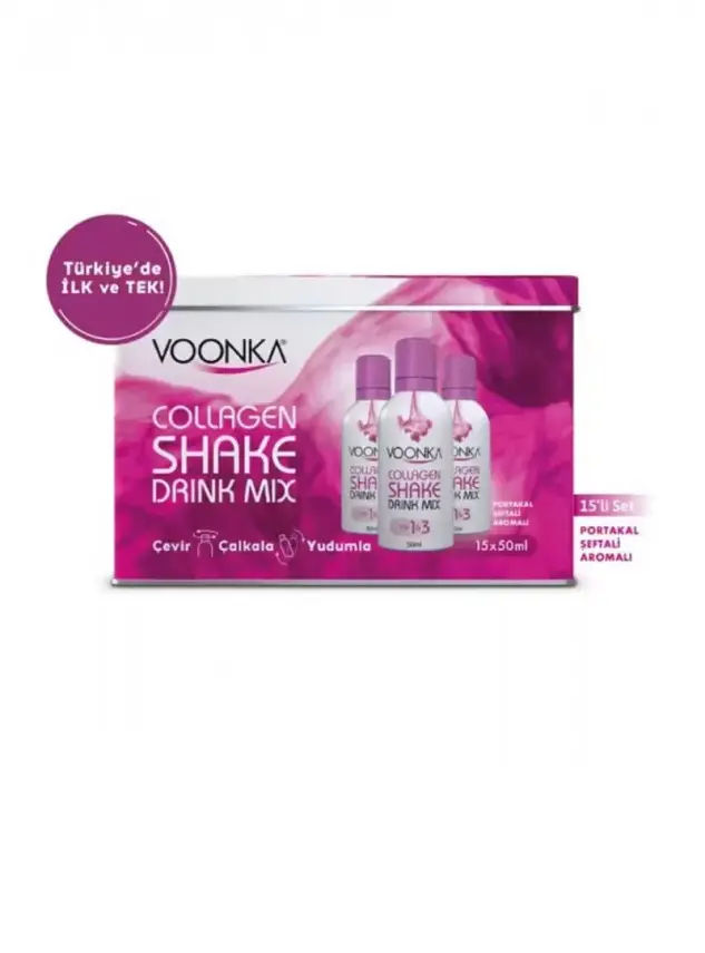 Voonka Beauty Collagen Shake Drink Mix Portakal & Şeftali Aromalı 15x50 ml - 1