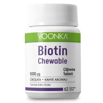 Outlet - Voonka Biotin Chewable Takviye Edici Gıda 5000 mg 62 Tablet - Outlet