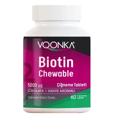 Voonka Biotin Chewable Takviye Edici Gıda 5000 mg 62 Tablet - Voonka