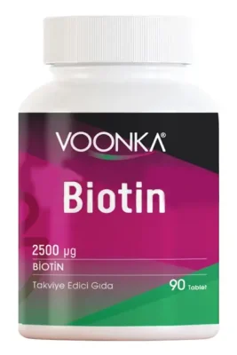 Voonka Biotin İçerikli Takviye Edici Gıda 2500 mg 90 Tablet - 1