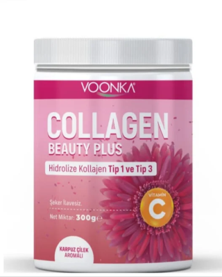 Voonka Collagen Beauty Plus - Karpuz Çilek Aromalı - 300gr - Voonka