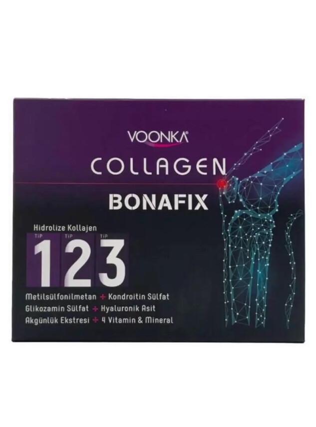 Voonka Collagen Bonafix Tip 123 - Karışık Meyve Aromalı - 30x50ml - Voonka