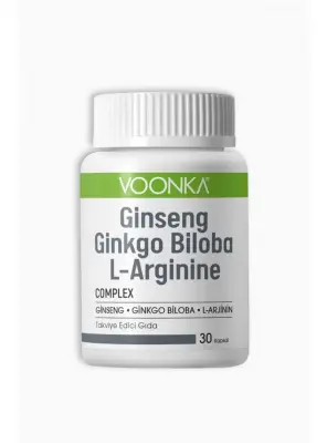 OUTLET - Voonka Ginseng Ginkgo Biloba ve L-Arginine 30 kapsül - Voonka