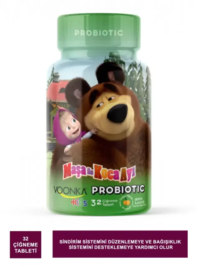 Voonka Kids Maşa ile Koca Ayı Probiotic 32 Tablet - 1