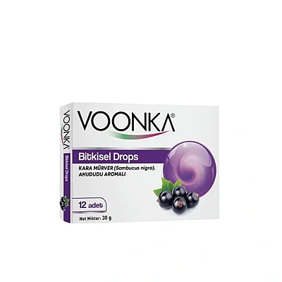 Voonka Pastil Kara Mürver Bitkisel Drops 12 li - Voonka