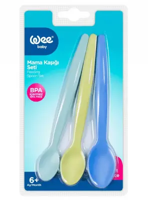 Wee 3'lü Mama Kaşığı Seti 6+ Ay - Mavi - 123 - - 1
