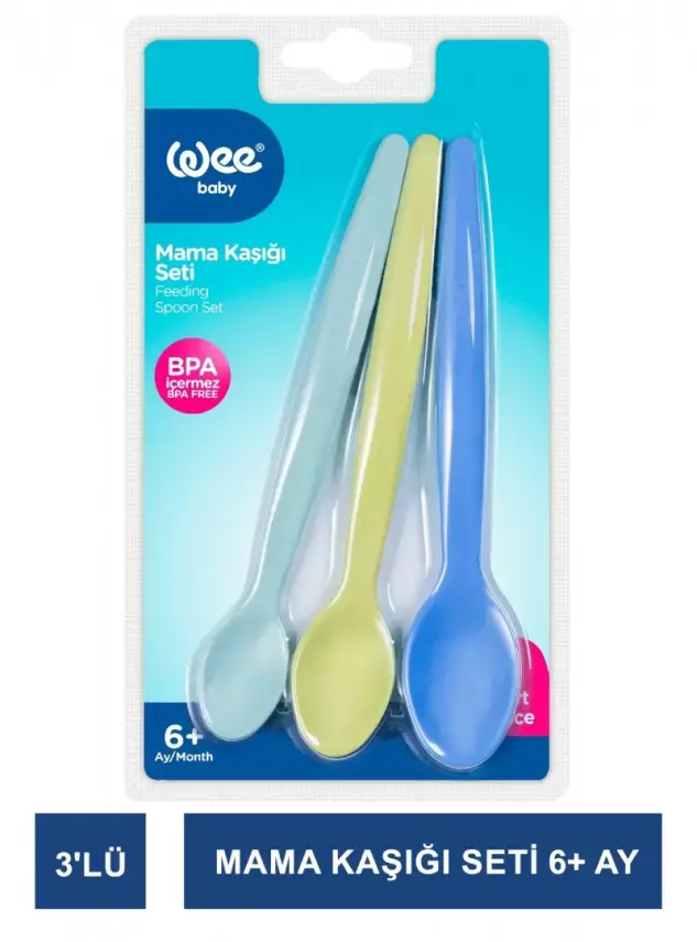 Wee 3'lü Mama Kaşığı Seti 6+ Ay - Mavi - 123 - - 2