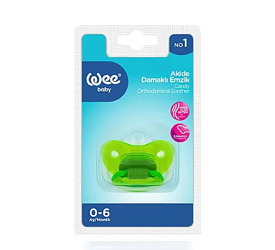 Wee Baby 111 Akide Gövdeli Damaklı Emzik No:1 - Mavi - Yeşil - Wee Baby