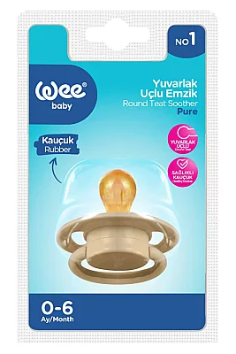 Wee Baby 698 Pure Kauçuk Uçlu No:1 0-6 Ay Emzik - 4