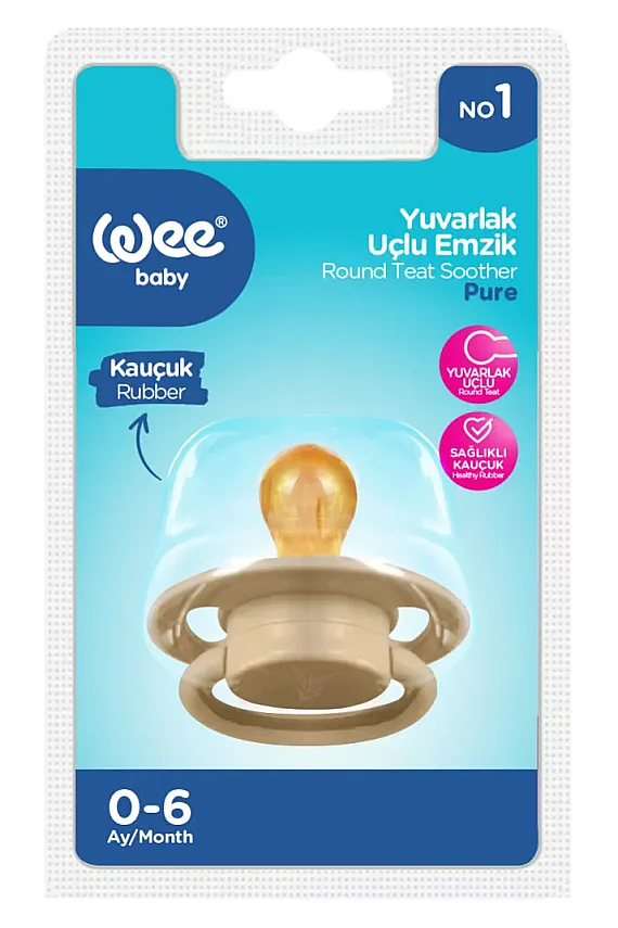 Wee Baby 698 Pure Kauçuk Uçlu No:1 0-6 Ay Emzik - 4
