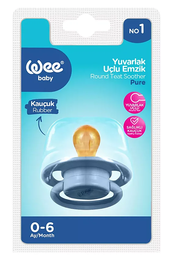 Wee Baby 698 Pure Kauçuk Uçlu No:1 0-6 Ay Emzik - 5