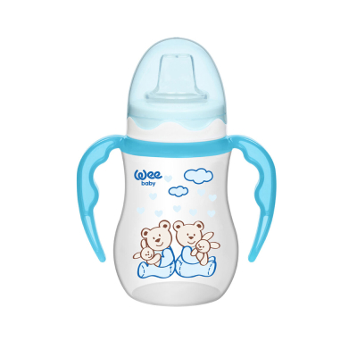 Wee Baby 754 Akıtmaz Kulplu PP Bardak 250 ml - Mavi - Wee
