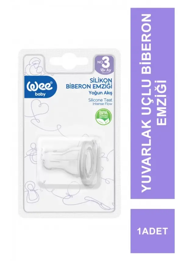 Wee Baby 822 Yuvarlak Uçlu Biberon Emziği No:3 - 1