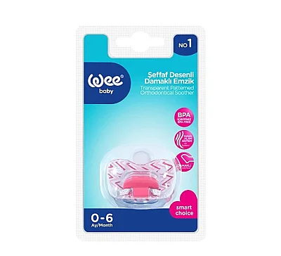 Wee Baby 836 Emzik Damaklı Seffaf Desenli Askılı No:1 - pembe - 2