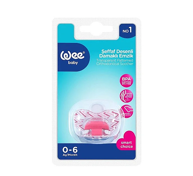 Wee Baby 836 Emzik Damaklı Seffaf Desenli Askılı No:1 - pembe - 2