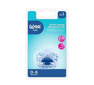 Wee Baby 836 Emzik Damaklı Seffaf Desenli Askılı No:1 - Mavi - 2