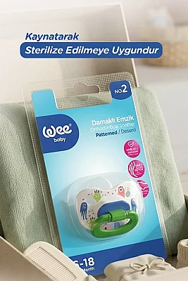 Wee Baby Desenli Damaklı Emzik 834 No: 2 - Yeşil - Wee Baby