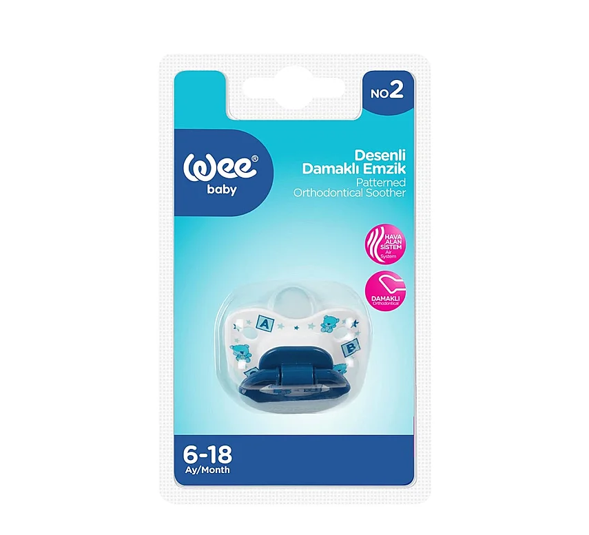 Wee Baby Desenli Damaklı Emzik 834 No: 2 - Mavi - 1