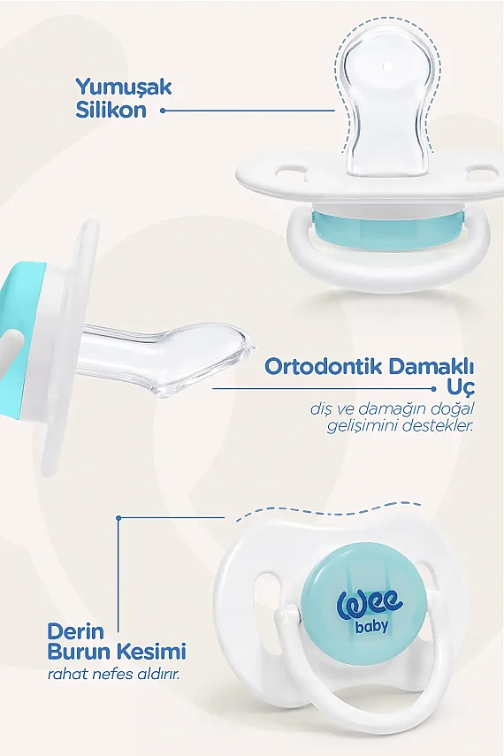 Wee Baby Gece Emziği ve Emzik Askısı Seti​ - 3