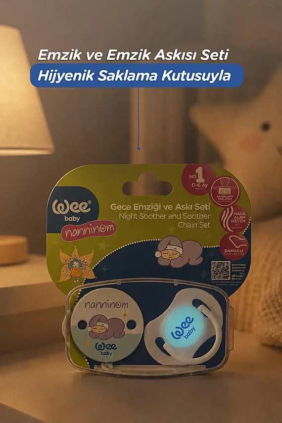 Wee Baby Gece Emziği ve Emzik Askısı Seti​ - 4