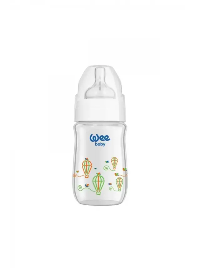 Wee Baby Klasik+ Geniş Ağızlı Cam Biberon 0-6 Ay - Beyaz - 180 ml -No:140- - 1