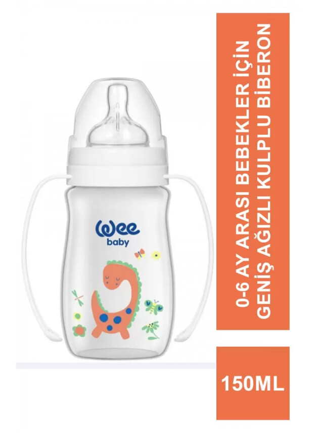 Wee Baby Klasik + Geniş Ağızlı Kulplu PP Biberon 0-6 Ay 150 ml - 137 - - Wee Baby