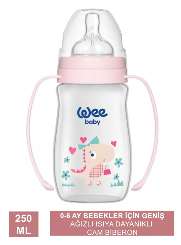 Wee Baby Klasik + Geniş Ağızlı Kulplu PP Biberon 0-6 Ay 250 ml 138 - Wee Baby