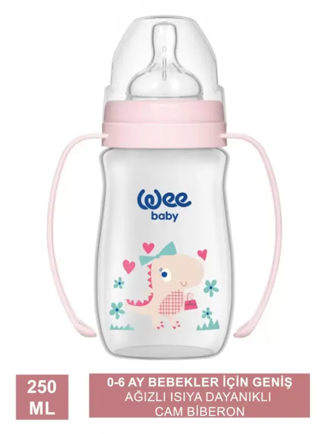 Wee Baby Klasik + Geniş Ağızlı Kulplu PP Biberon 0-6 Ay 250 ml 138 - 1