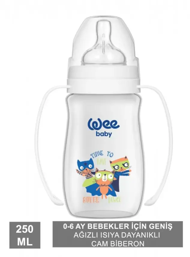 Wee Baby Klasik + Geniş Ağızlı Kulplu PP Biberon 0-6 Ay 250 ml 138 - 2