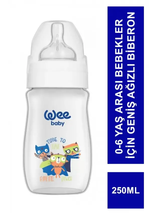 Wee Baby Klasik Geniş Ağızlı PP Biberon 0-6 Ay 250 ml - 136 - - 1