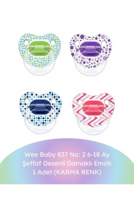 Wee Baby Şeffaf Desenli Damaklı Emzik 837 No: 2 - Wee Baby