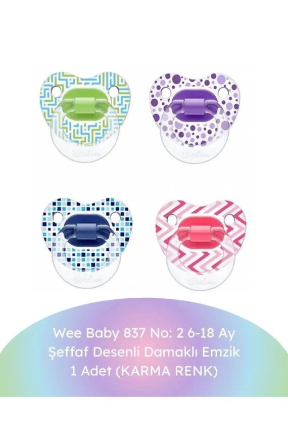 Wee Baby Şeffaf Desenli Damaklı Emzik 837 No: 2 - 1