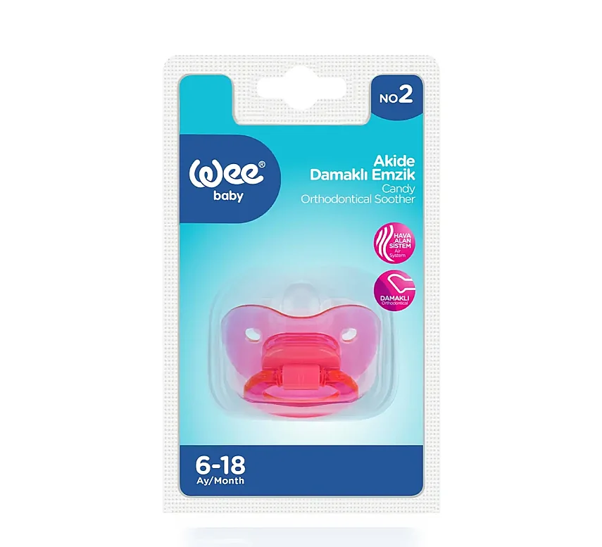 Wee Baby Silikon Damaklı Emzik Akide 112 - Penbe - 1