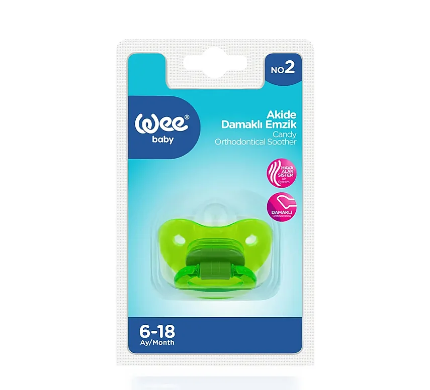 Wee Baby Silikon Damaklı Emzik Akide 112 - Yeşil - 1