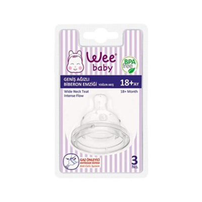 Wee Baby Yuvarlak Uçlu Geniş Ağızlı Biberon Emziği No: 3 K854 - Wee Baby