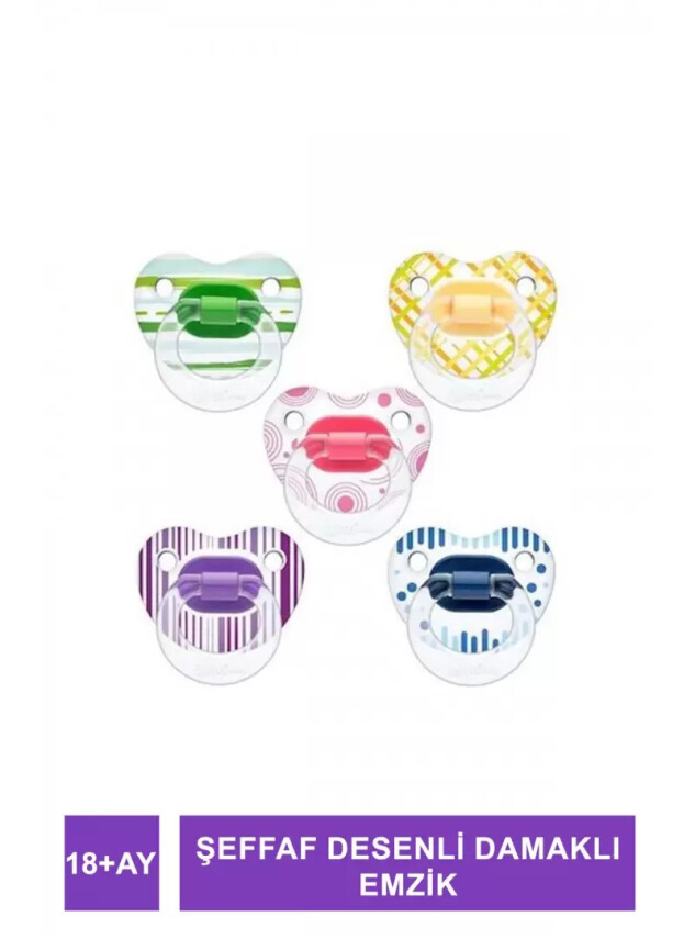 Wee Şeffaf Desenli Damaklı Emzik 18+ Ay - 838 - - Wee Baby