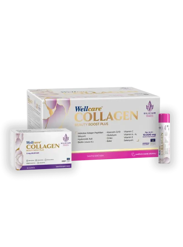 Wellcare Collagen Beauty Boost Plus - Karpuz & Nane Aromalı - 10.000 mg Likit Form 40mlx30Shot & 30 Kapsül - 1