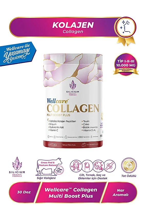 Wellcare Collagen Multi Boost Plus Toz Form - Nar Aromalı - 345gr - 1