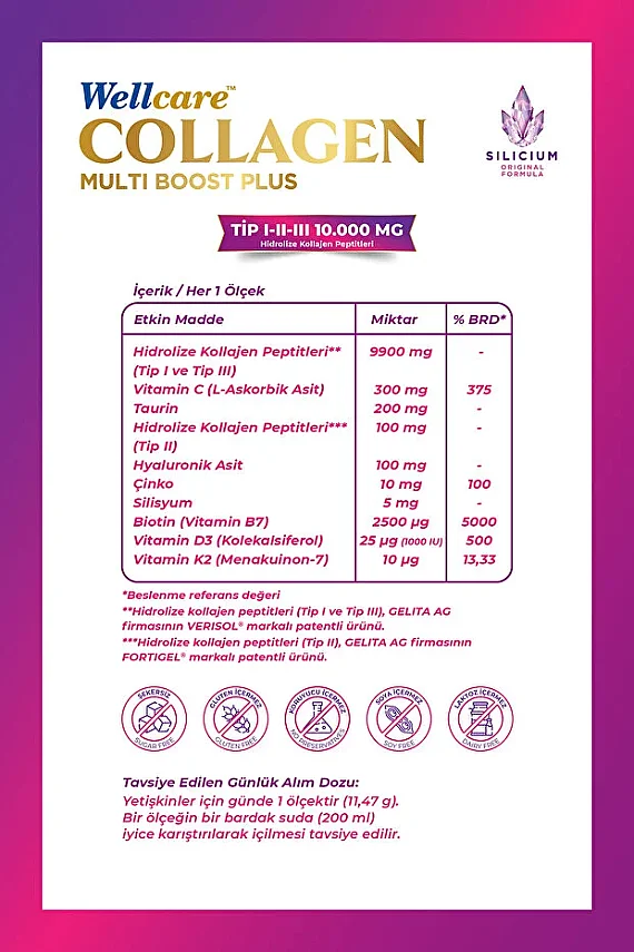 Wellcare Collagen Multi Boost Plus Toz Form - Nar Aromalı - 345gr - 2