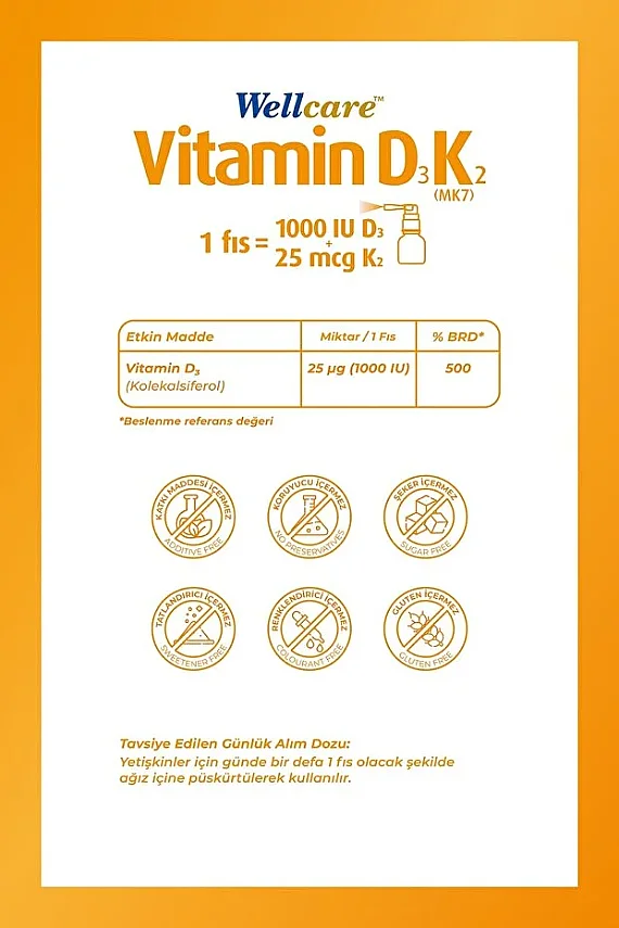 Wellcare D3K2 Sprey 30 ml - 2