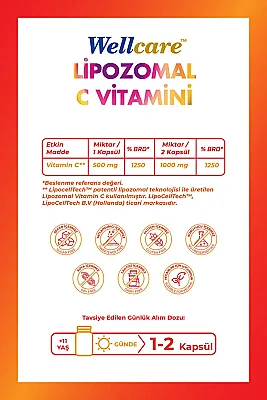 Wellcare Lipozomal Vitamin C 500mg 30 Kapsül - 2