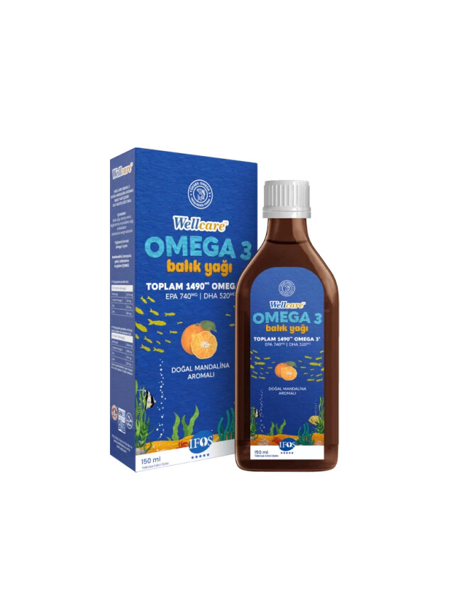 Wellcare Omega 3 Doğal Mandalina Aromalı Balık Yağı 150 ml - Wellcare