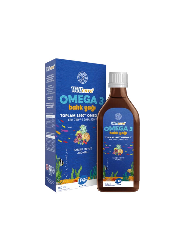 Wellcare Omega 3 Karışık Meyve Aromalı Balık Yağı 150 ml - Wellcare