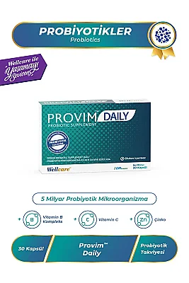 Wellcare Provim Daily Probiyotik Mikroorganizma 30 Kapsül - 1